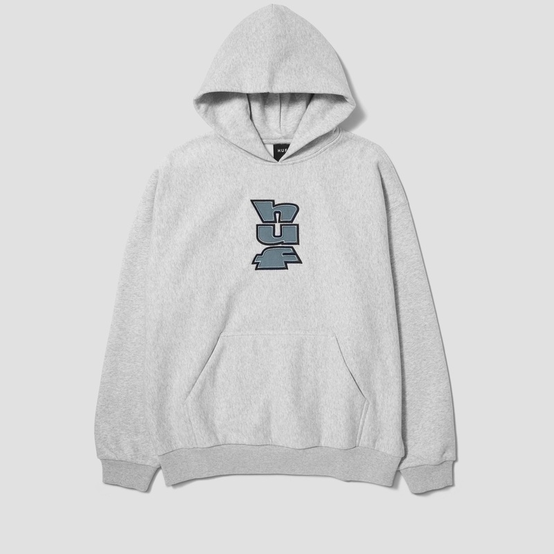 HUF Benton Heavyweight Fleece Hood Heather Grey Small