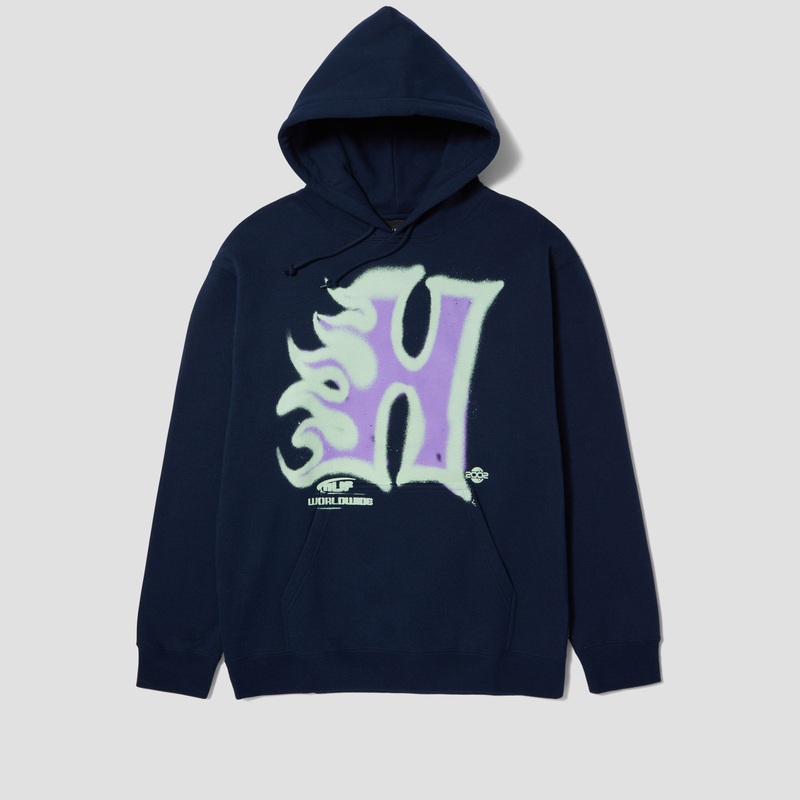 HUF Heat Wave P/O Hood Navy Small