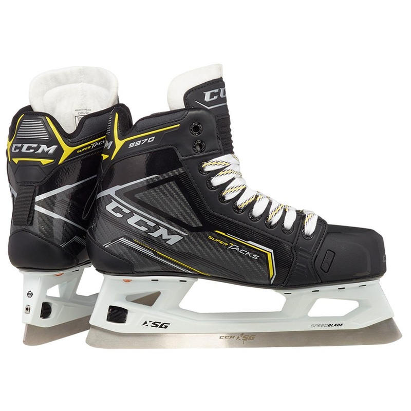 Super Tacks 9370 Goalie Skates – Senior 6 D Black/Black/White