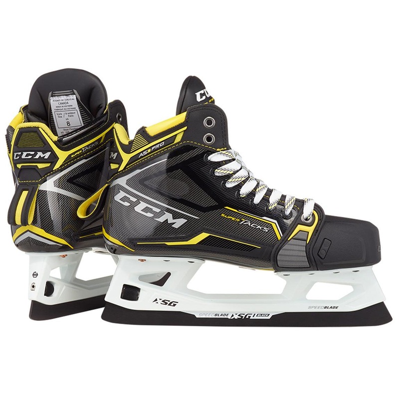 Super Tacks AS3 Pro Goalie Skates – Senior 6 D Black/Black/White