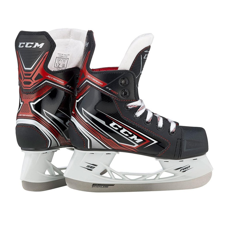 JetSpeed FT480 Hockey Skates – Youth 9 D Black/Black/White