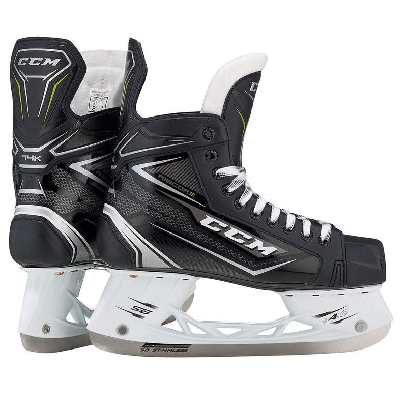 Ribcor 74K Hockey Skates – Senior 6 D Black/Black/White