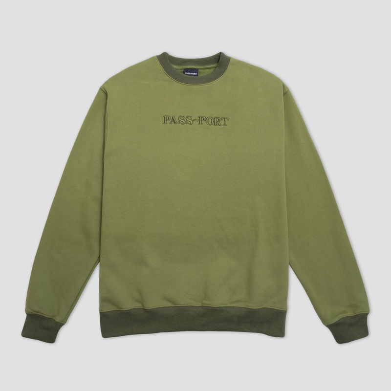 PassPort Official Contrast Organic Crew Olive Small