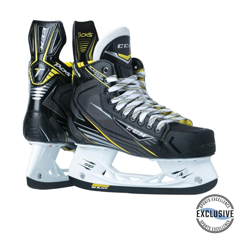 Tacks Classic Pro Plus Player Skates  – Youth 8 D Black/Black/White
