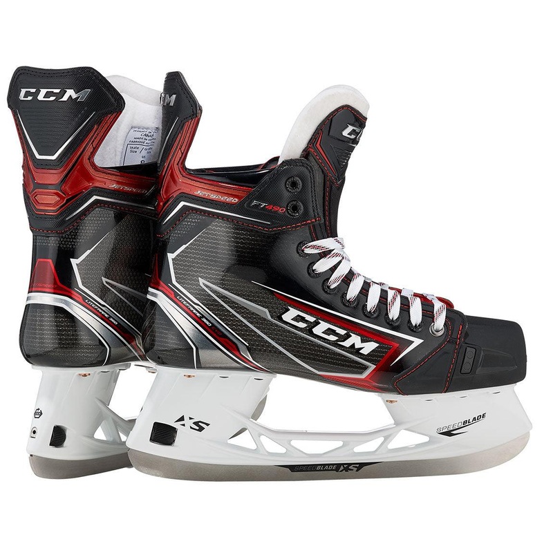 JetSpeed FT490 Hockey Skates – Junior 4 EE Black/Black/White