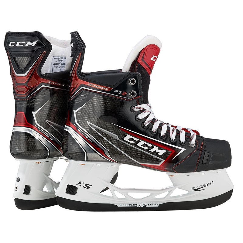 JetSpeed FT2 Hockey Skates – Junior 4 EE Black/Black/White