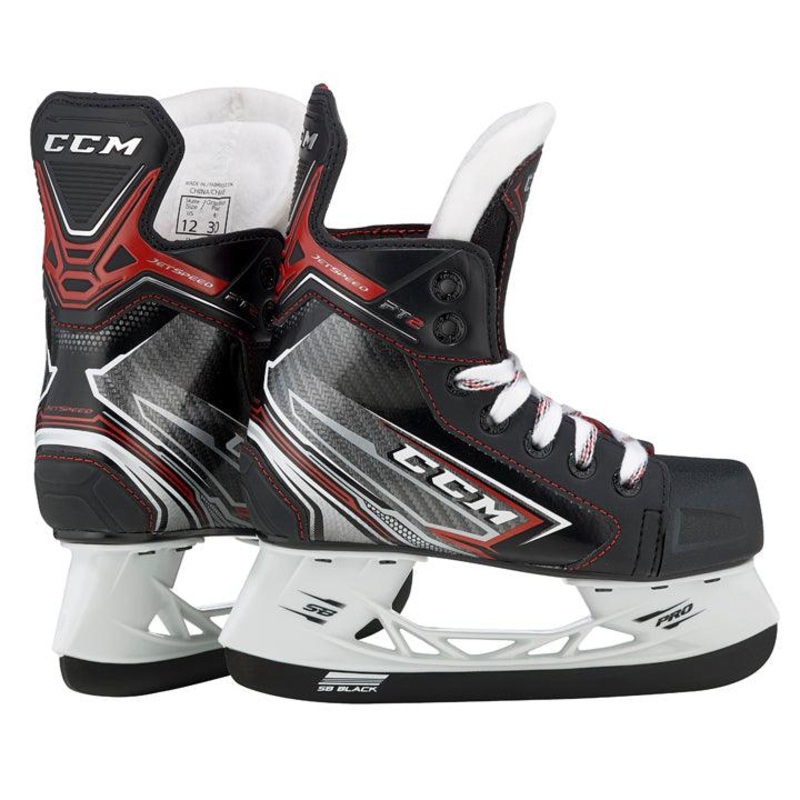 JetSpeed FT2 Hockey Skates – Youth 8 D Black/Black/White