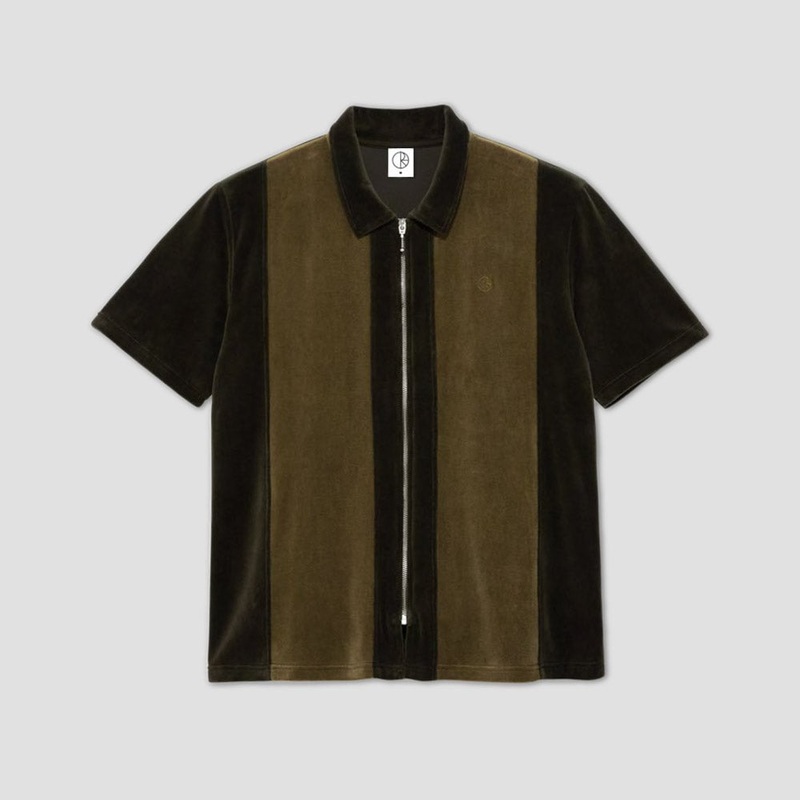 Polar Vince Zip Shirt Velour Brown Small
