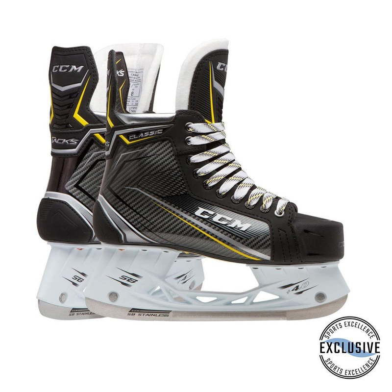 Tacks Classic Hockey Skates – Junior 1 EE Black/Black/White
