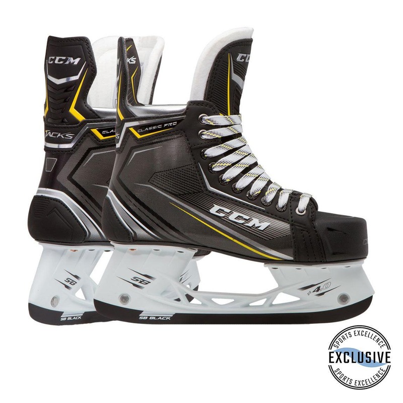 Tacks Classic Pro Hockey Skates – Junior 1.5 D Black/Black/White