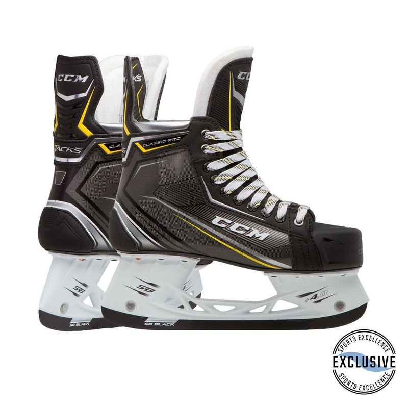 Tacks Classic Pro Hockey Skates – Senior 6 EE Black/Black/White