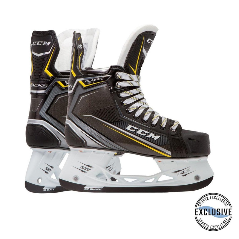 Tacks Classic Pro Plus Hockey Skates – Youth 8 D Black/Black/White