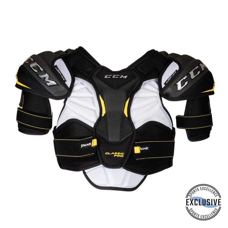 Tacks Classic Pro Shoulder Pad – Senior M Black/Black/White Mens