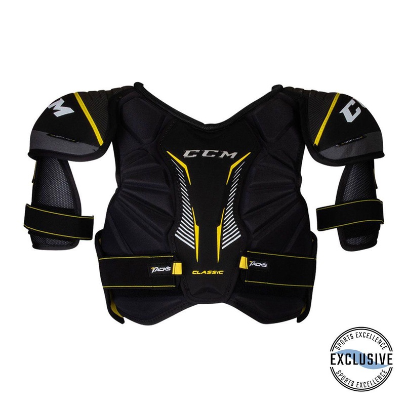Tacks Classic Shoulder Pad – Junior S Black/Black/White Mens