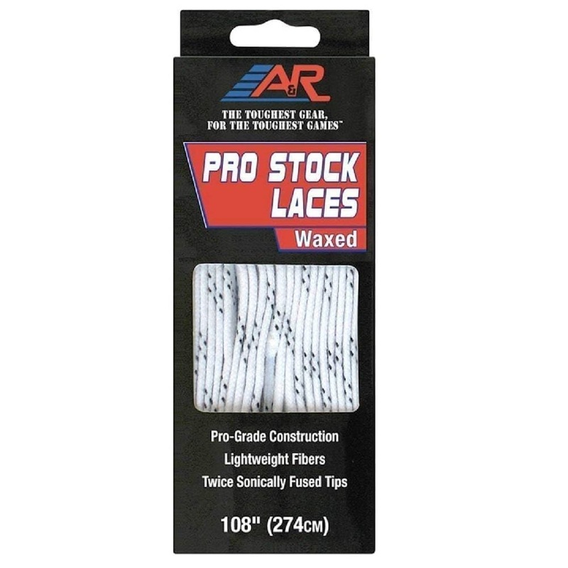 A&R Pro Stock Waxed Hockey Laces White 72″