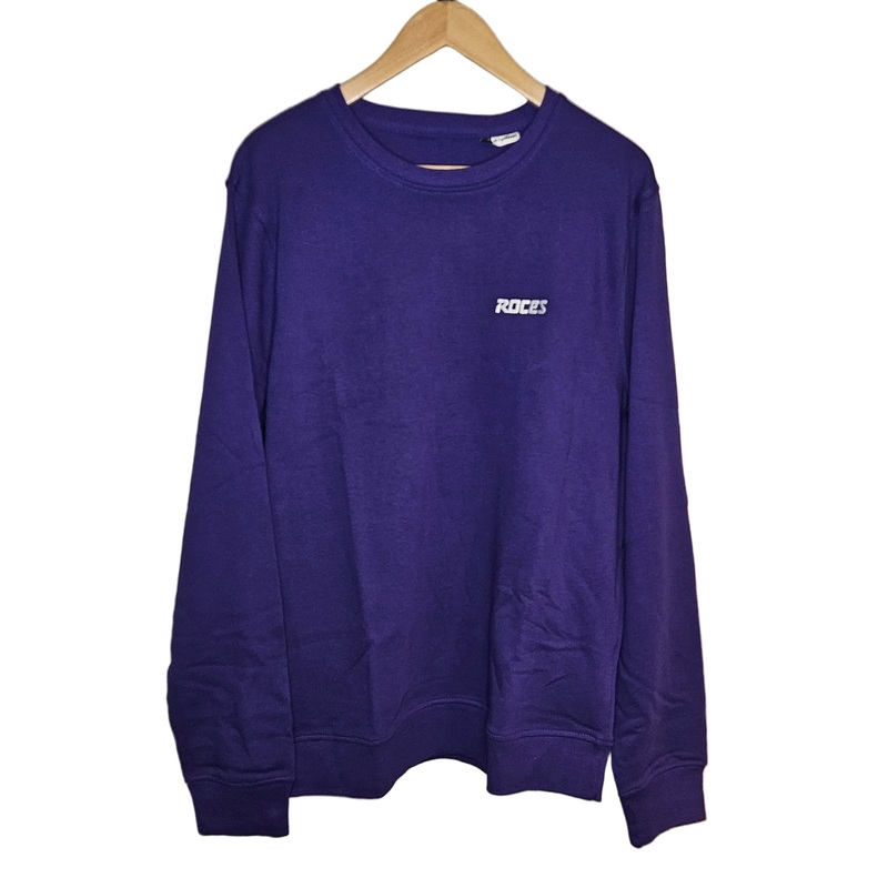 organic crewneck sweatshirt purple M