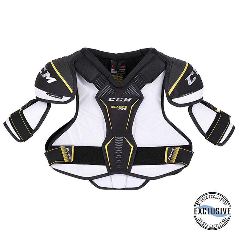 Tacks Classic Pro Shoulder Pads – Junior S Black/Black/White