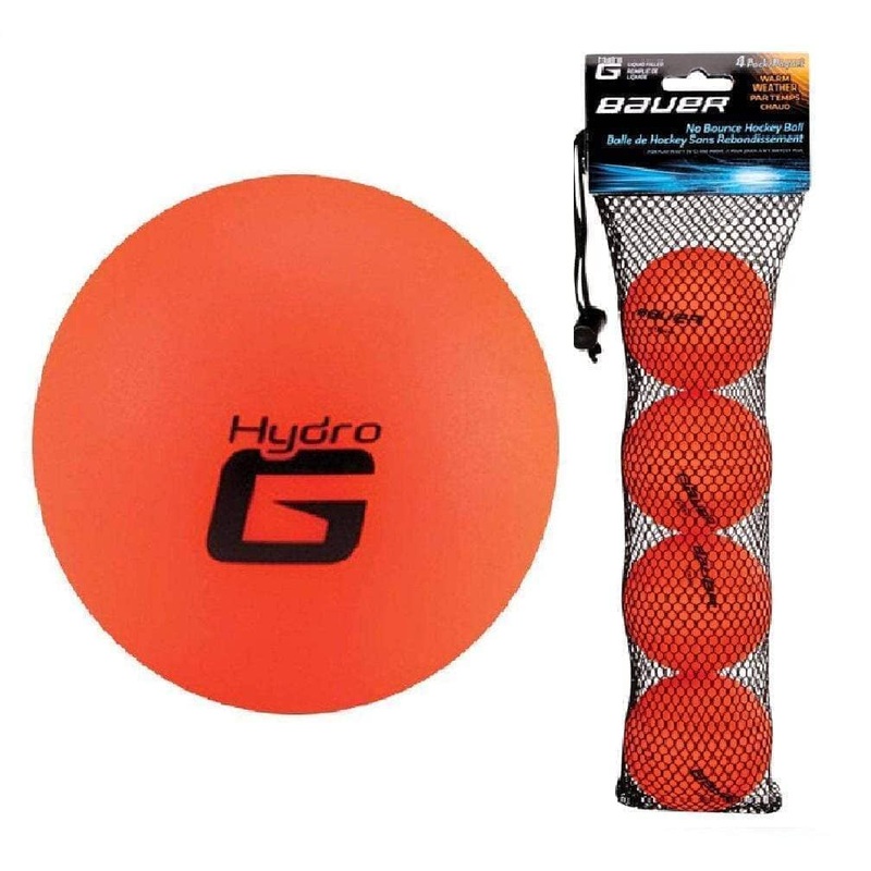 Bauer HydroG Liquid Filled No Bounce Hockey Balls – 4 Pack Orange