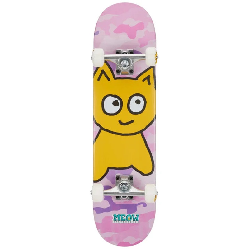 Meow Big Cat Pink Camo Complete Skateboard – 7.25″
