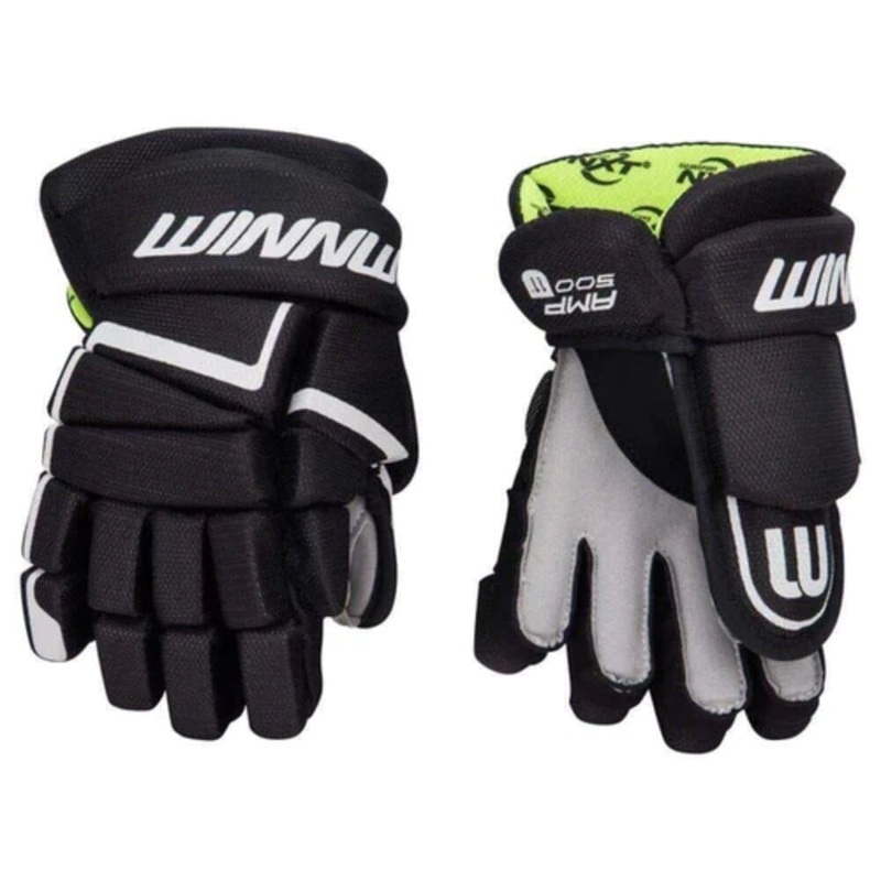Winnwell AMP500 Hockey Gloves Youth Black 8″