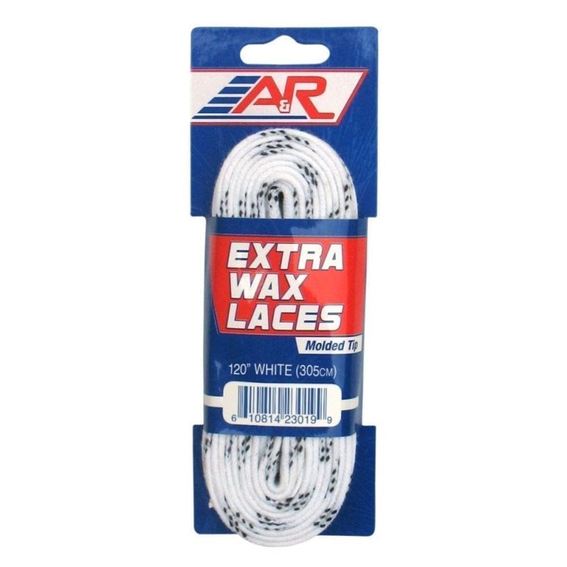 A&R USA Extra Waxed Hockey Laces White 96″