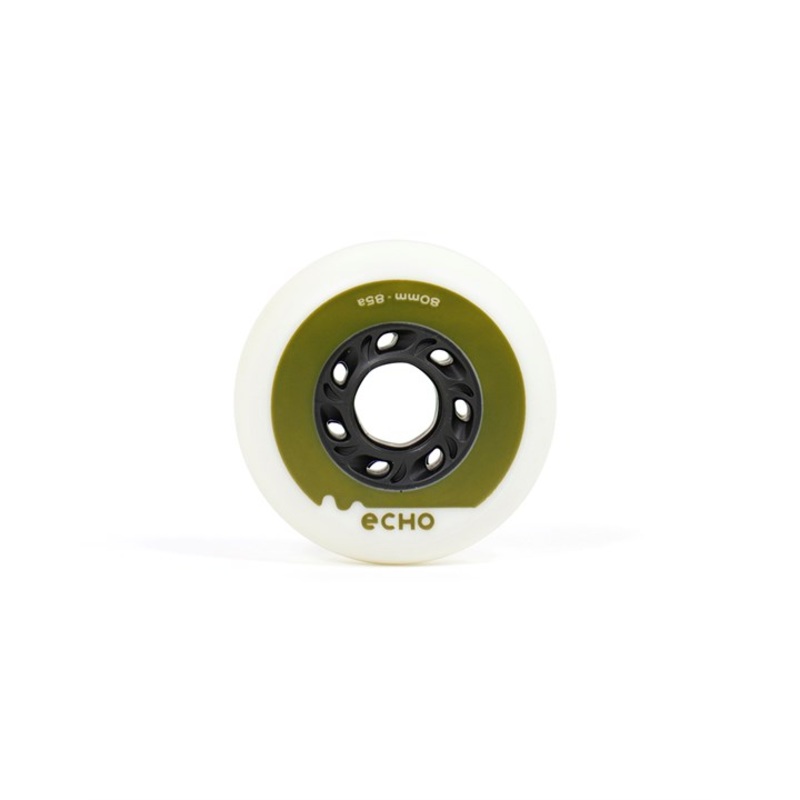 Echo Drift White/Green Wheels 80mm 85a – Set of 4