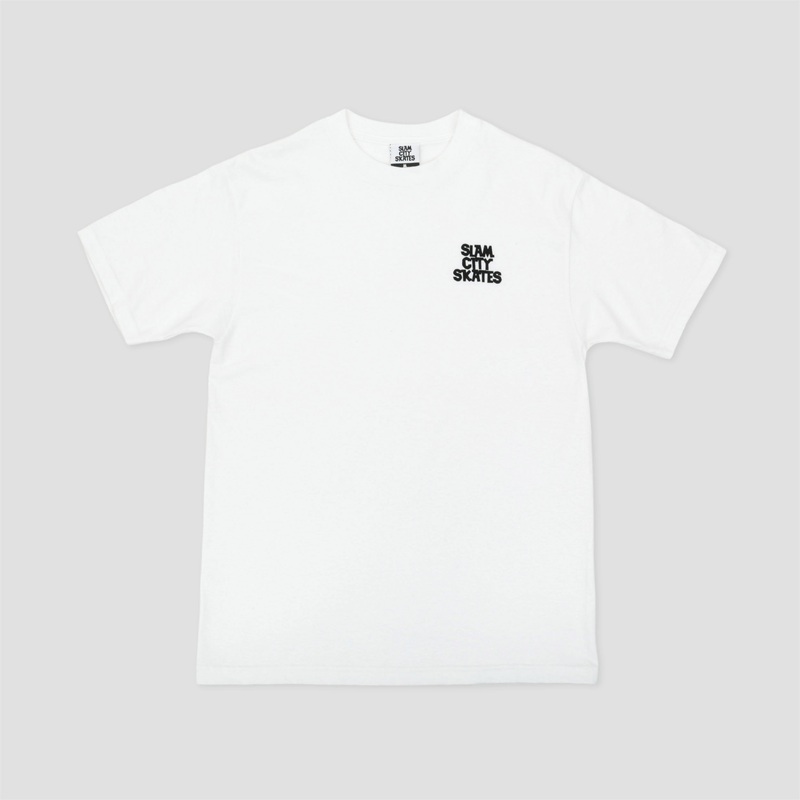 Slam City Skates Class Logo T-Shirt White Small