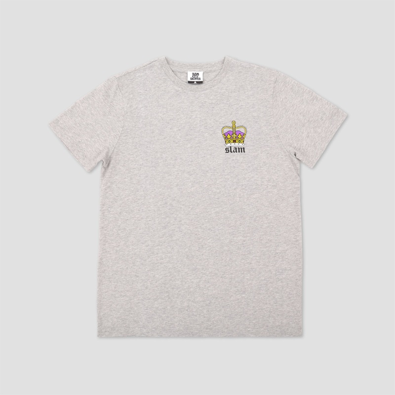 Slam City Skates Crown T-Shirt Grey Small