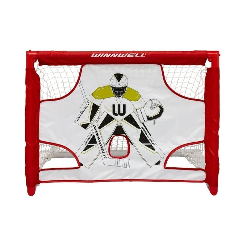 Winnwell Hockey Collapsible PVC Mini Net & Target W/2 Sticks, Ball & Case