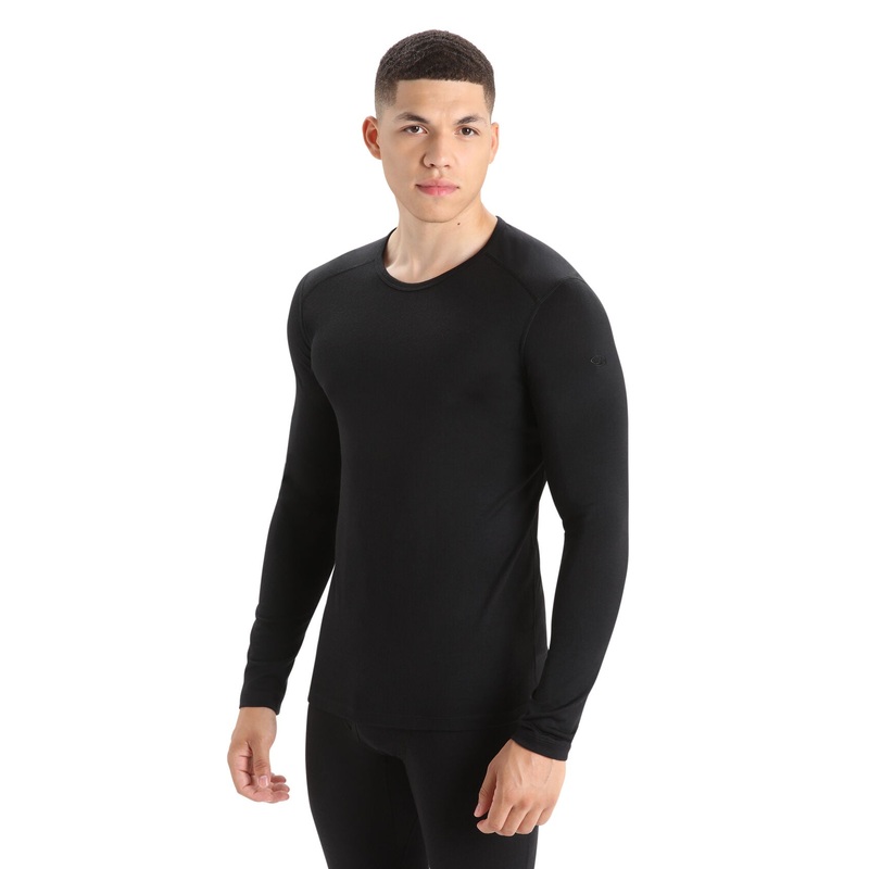 Men’s Merino 200 Oasis Long Sleeve Crew Thermal Top BLACK S