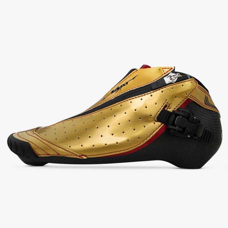 Vaypor Zipper Toebox Inline Skate Boot Gold/Red 4
