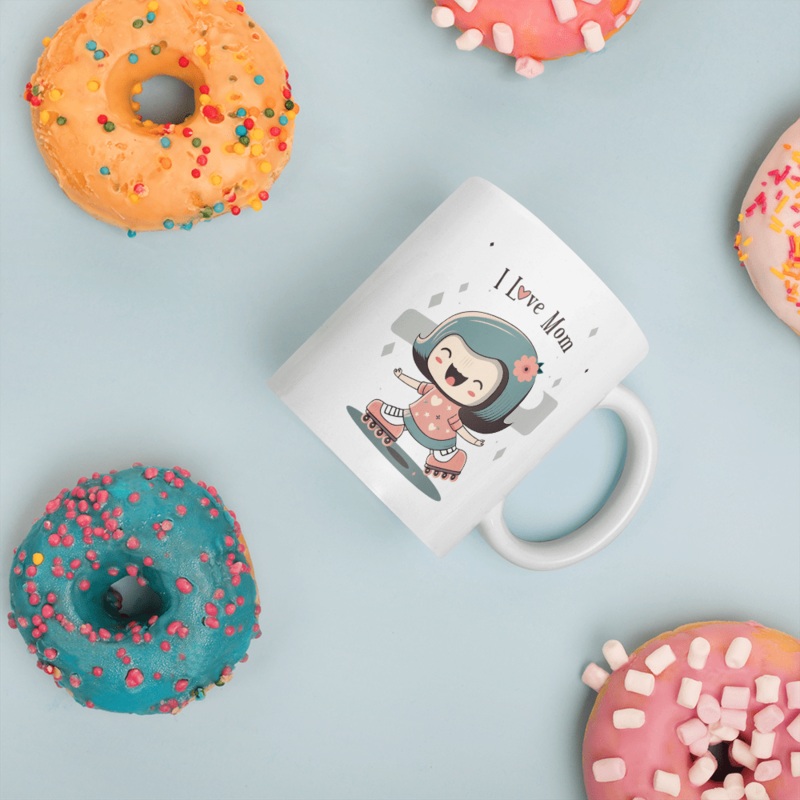 I Love Mom Inline Skate Mug 11oz