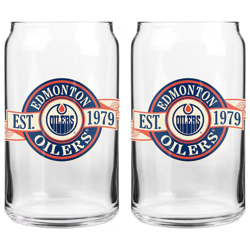 TSV 16oz Two-Pack Can Glass Set- Edmonton Oilers
