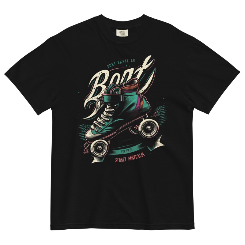 Bont unisex garment-dyed heavyweight retro roller t-shirt Black S