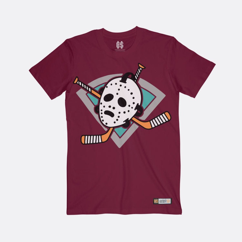 ‘MIGHTY MASK’ BURGANDY T-SHIRT SNR S