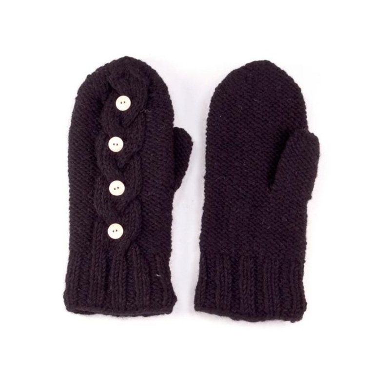 Women’s Haven Knitted Mittens BLACK OS