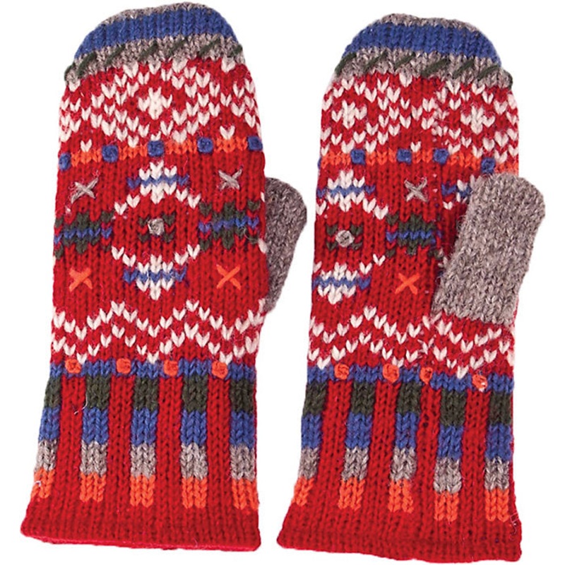 Women’s Helsinki Knitted Mittens CRIMSON OS