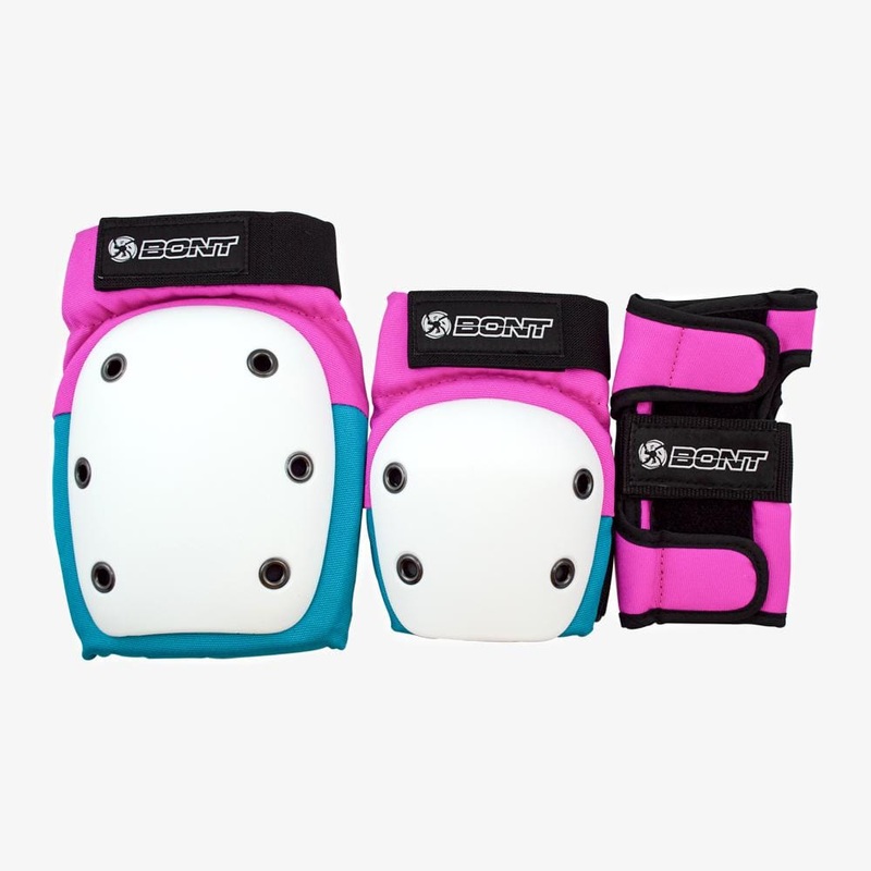 Junior Triple Pad Protection Set Pink/Teal Small