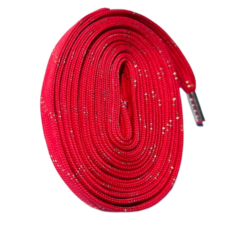 Loca sparkle laces metel tips red