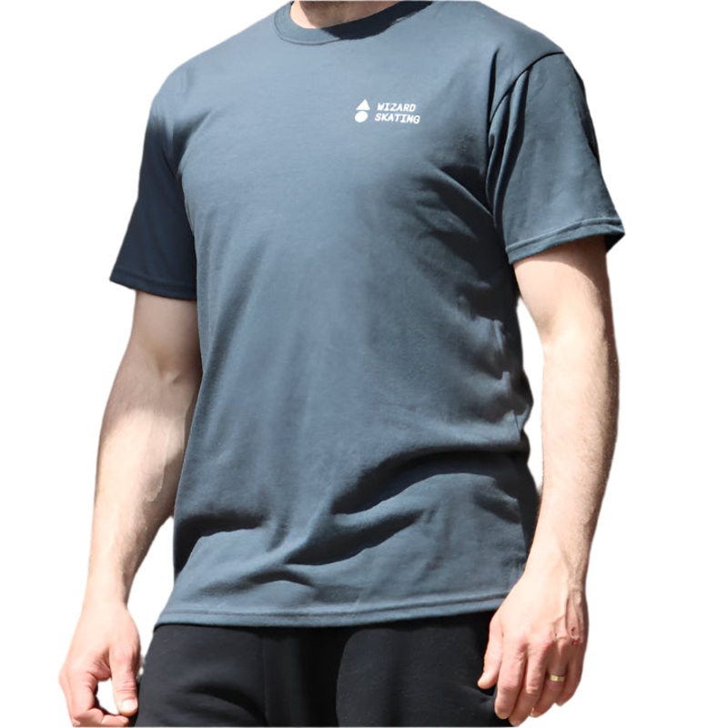 Wizard Skating T-shirt logo Charcoal S