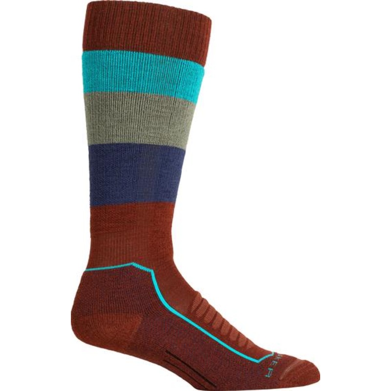 SKI+ MEDIUM OTC WIDE STRIPE SOCKS- WOMEN’S ESPRESSO S