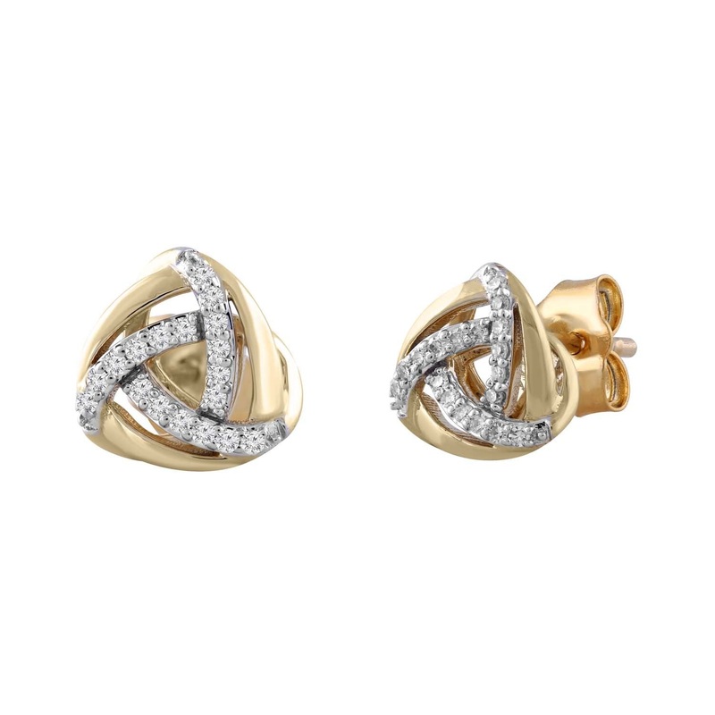 0.10ct Diamond Earrings In 9ct Yellow Gold
