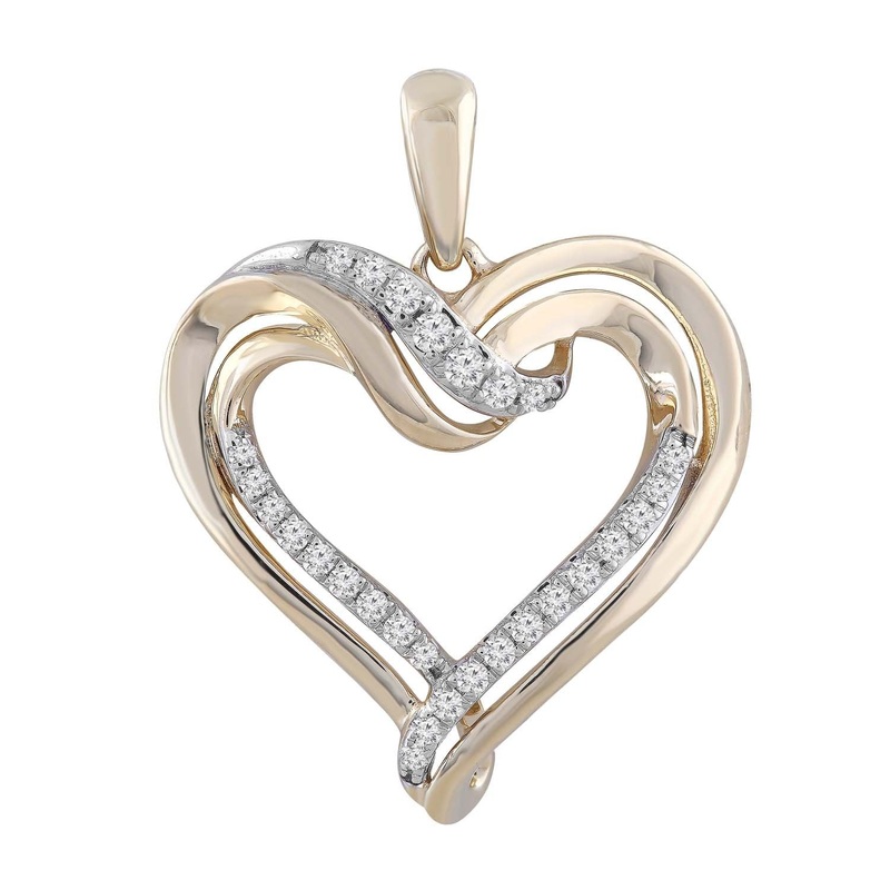 0.15ct Diamond Heart Pendant In 9ct Yellow Gold