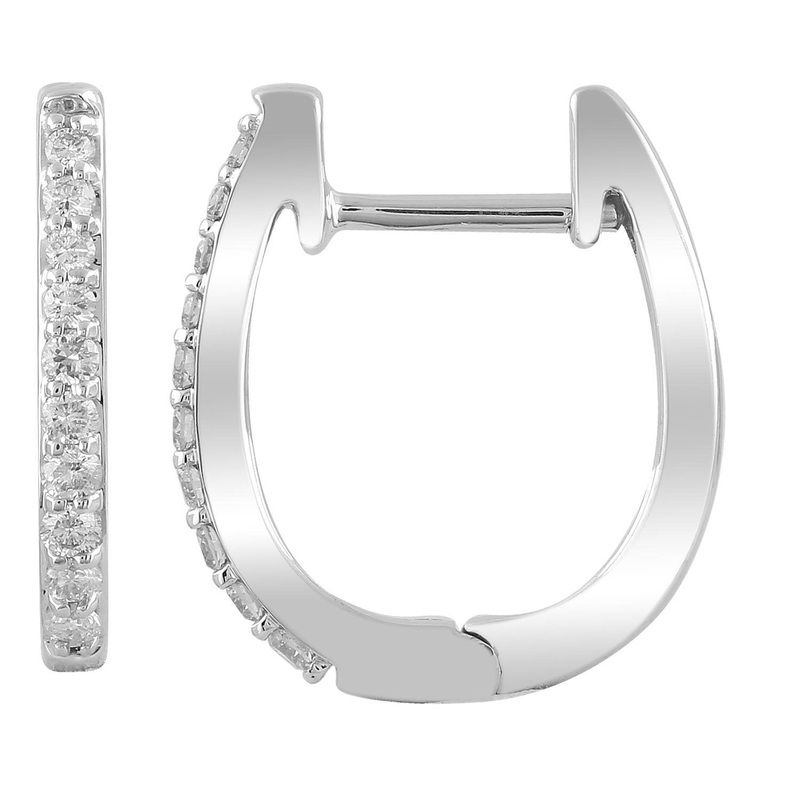 0.15ct Diamond Huggie Earrings In 9ct White Gold