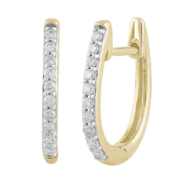 0.15ct Diamond Huggie Earrings in 9ct Yellow Gold