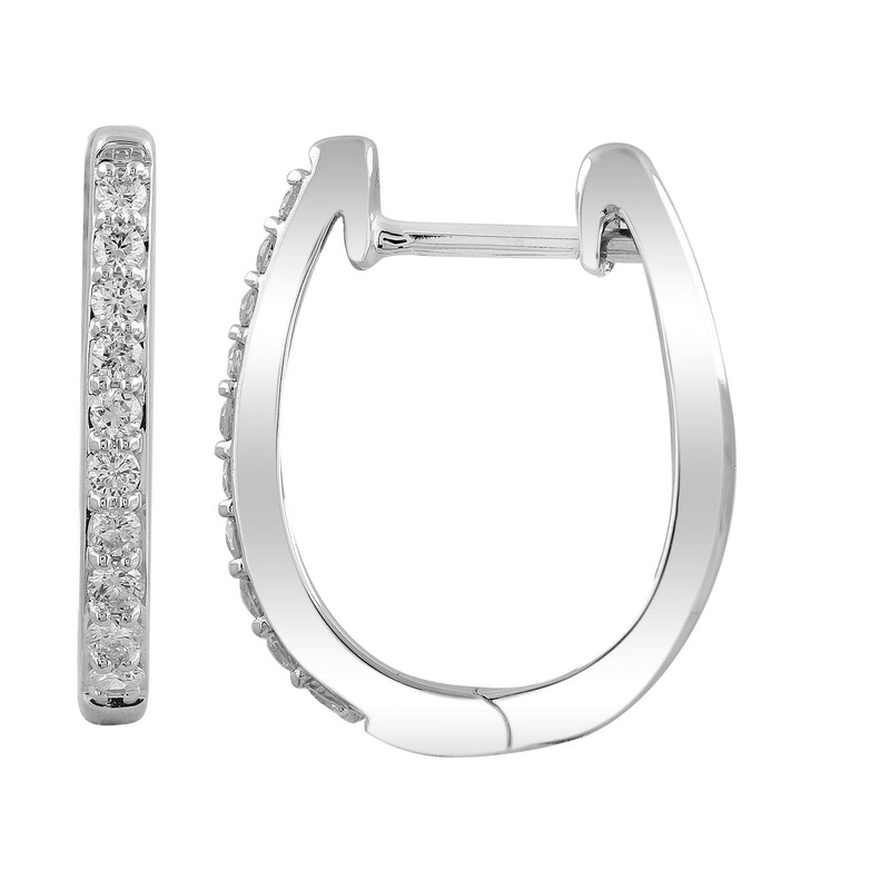 0.25ct Diamond Huggie Earrings In 9ct White Gold