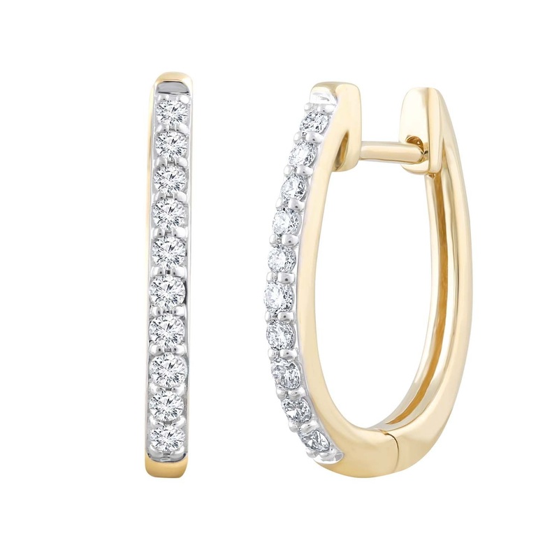 0.25Ct Diamond Huggie Earrings In 9ct Yellow Gold