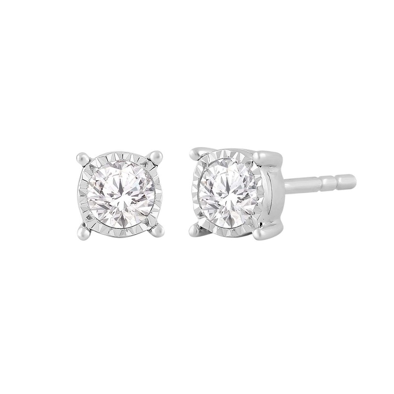 0.25ct Diamond Stud Earrings In 9ct White Gold