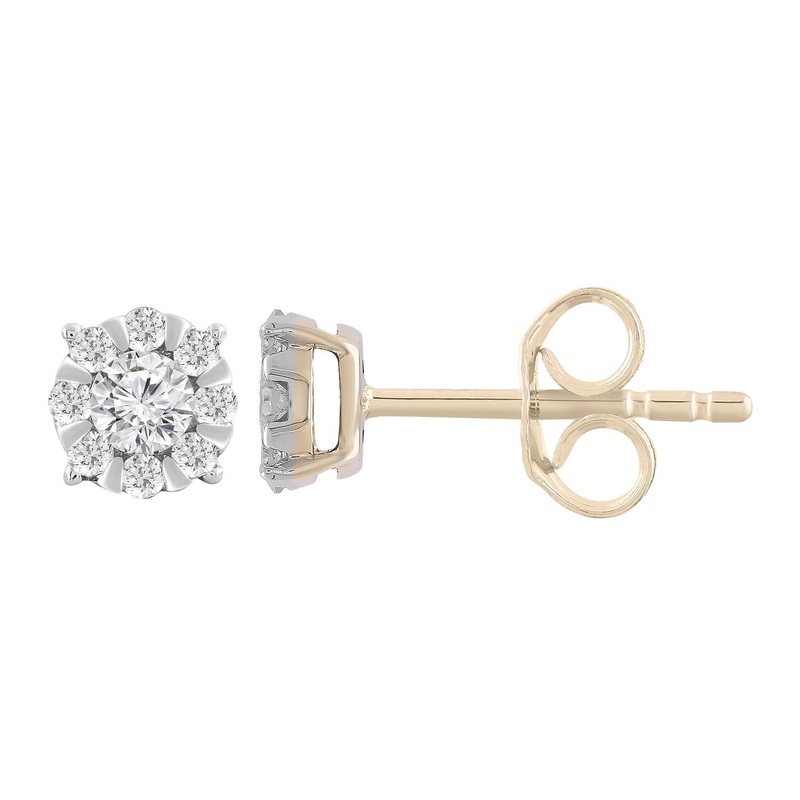 0.25ct Diamond Stud Earrings In 9ct Yellow Gold