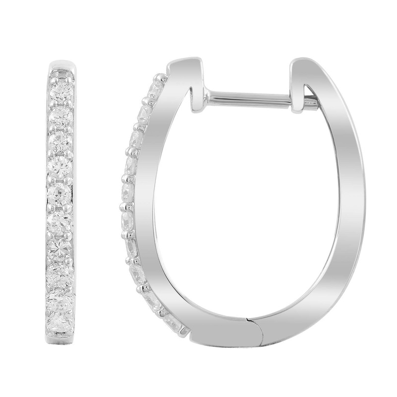 0.33ct Diamond Huggie Earrings In 9ct White Gold